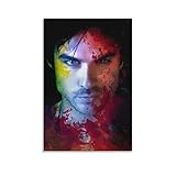 Star Poster Vampire Diaries Damon Salvatore, Wandkunstdruck, modernes Gemälde für Schlafzimmer, Büro, Wohnzimmer, fertig zum Aufhängen, 90 x 60