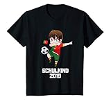 Kinder Schulkind 2019 Fußball Dabbing Fußballer Portugal Trikot T-S