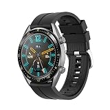 Kompatibel mit Huawei Watch GT/GT2 46mm/GT2 Pro/GT 2e/GT Active/3/3 Pro/Honor Magic Watch 2 46mm Armband Silikon Uhrenarmband Wasserdicht Sport Armbänder Ersatzband Uhrband für Herren/Damen-Schw