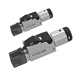 VCELINK RJ45 Stecker Werkzeuglos Cat7 Netzwerkstecker Werkzeuglos für Verlegekabel Cat7 Cat6A Feldkonfektionierbarer Geschirmt 10 GBit/s 600 MHz 2 Stück