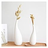 NUOCHEN Blumenvase 2er Set Blumenvasen,Wei?Keramik Vasen,Japanischer Blumen Pflanzen Deko,Für Wohnzimmer Tisch Zuhause Büro Dek