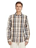 TOM TAILOR Herren 1028678 Regular Fit Hemd, 28406-Cognac Navy Check, XXL