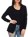 ONLY Damen Feinstrick-Jacke Cardigan Lesly gestrickte Damenjacke 15174274 Black Mel. S