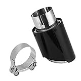 Keenso Auspuffblenden Auto Auspuff Kohlefaser Endstück Rohr glatt 60mm-63mm Universal Auto Auspuff Schalldämpfer Rohr Endsp