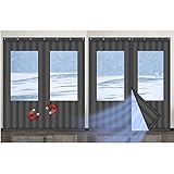 GDMING- Wärmeschutzvorhang, wasserdichte magnetische Bildschirmtür Mit PVC-transparentem Fenster Thermo Türvorhang Winterhalte-Warm-Trennwand Verhindern Sie das Eindringen von kaltem W