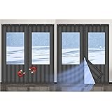 GDMING- Wärmeschutzvorhang, wasserdichte magnetische Bildschirmtür Mit PVC-transparentem Fenster Thermo Türvorhang Winterhalte-Warm-Trennwand Verhindern Sie das Eindringen von kaltem W