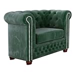 Roverti Sessel Chesterfield Lord 1-Sitzer B94 x T86 cm x H72 cm, freistehend, Holzfüße 9 cm hoch, hochwertige Wellfederung, strapazierfähiger Polsterbezug Velvet, von Hand g