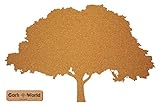 Baum als Pinnwand aus Kork XXL 85 x 55 cm | Umrisse Baum zum Pinnen und als Wanddeko | Tolle CORKWORLD | Detailgenau & Hochwertig | Für Naturfreunde & Dekoenthusiasten – Kork (mit Klebefolie)