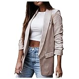 AGOUWUCHE Lederjacke Damen Herbst Winter Motorradjacke Bomberjacke Bikerjacke mit Knopf Übergangsjacke Schmal Geschnittene Biker Jacket Einfarbig Lange Ärmel Outw