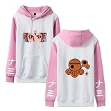 cshsb Herren ONE Piece Hoodie mit 2D Luffy Ace Aufdruck janpanische Piraterie Anime Kapuzenpullover,A,L