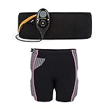 Slendertone Set mit Shorts und Bauchgurt Abs7 Hüftgurt und straffende, Schwarz, 69-119cm, 34-40