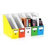 5 Stüke Stehsammler,Zeitschriftensammler Set, Karton Zeitschriftenbox,Schreibtisch Speicherorganisator,Für Schulheim Büro Home Stationery Office Supplies File Storage(Mehrfarbig)