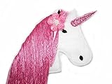 Einhorn Applikation Pferd Pferdekopf gestickt Aufnäher Pony Fabelwesen Fantasie Fantasy Schultüte Schultasche Kinderzimmer Dekoration Tiere Nature Zauber freie Farbw