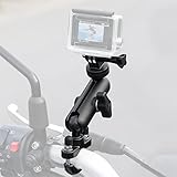 CAMOLO Action Kamera Halterung für Motorrad, Lenkerhalterung Clip,Fahrradhalterung Motorradhalterung, 360 Grad Drehung Aluminium Dash Cam Halterung Kompatibel mit GoPro Hero 6/7/8/9