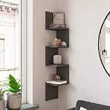 Yurupa Wandregal,Eckregal,Zickzackregal,Hängeregal,mit 4 Böden,Wandboard,Bilderregal,Bücherregal,Küchenregal,Büroregal,Holzregal,für Wohnzimmer,Küche,Büro,Flur,Schlafzimmer,Badezimmer,WL9-AN