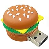 BorlterClamp 64GB USB-Stick in Hamburger-Form Neuartiges und Süßes USB-Flash-Laufwerk Speicherstick für Externe Datensp