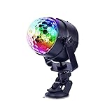 OMVOVSO Disco Licht,LED Discokugel Discolicht, Musikgesteuert Party Disco Lichteffekte Discolicht 360° Drehbares Mit 4M USB Kabel 7 Farbe Für Halloween Weihnachten Kinder Zimmer Bar Party,Schw