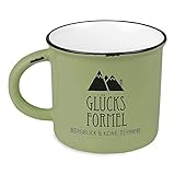 Kaffeetasse vintage| Keramik Becher zum verschenken | alpin | 400 ml | Glück