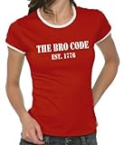 Touchlines Girlie Ringer T-Shirt How I Met Your Mother - THE BRO CODE, red, L, B9152
