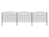 Home Deluxe - Doppelstabmattenzaun Anthrazit, Dekor Berg - Länge: 36m Höhe: 240cm Komplett Set - feuerverzinkter Stahl - langlebige Pulverbeschichtung I Gartenzaun, Z