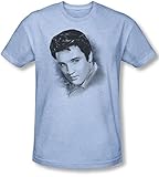 Elvis Presley - - Männer Dreamy T-Shirt in hellblau, X-Large, Light B