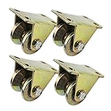möbelrollen outdoor,Laufrollen Schiene, Hochlast Torrolle Hohlkehle, Schiebetor Roller Stahl V-Förmige Radschiene Schiebetür Roller Mit Halterung, Für Industrielle Maschinen ​Wagen.(Size:1.2in)