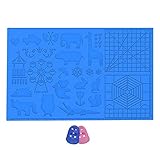 FangFang Großes Filament, für Kinder, mehrfarbig, 3D-Druck-Stiftmatte, Grundvorlage, Anfänger, 41,7 x 27,7 cm, Zeichenwerkzeuge, Kissen, Silik