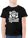 Kompatibel mit Oktoberfest Kinder Trachtenshirt - Lausbua - weiß - 140 (9/11 Jahre) - Schwarz - Oktoberfest - F130K - Kinder Tshirts und T-Shirt für Jung