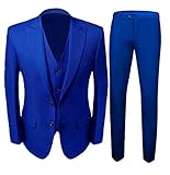 AK Beauty Herren Anzug mit 2 Knöpfen, 3-teilig, Königsblau (Jacke, Hose und Weste) - Mehrfarbig - XX-Larg