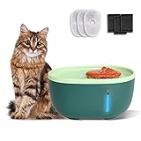 Awpland Katzenbrunnen, Ultraleiser Trinkbrunnen für Katze und Hunde, Katzen Wasserspender mit Wasserstand Fenster, 2L Katzentrinkbrunnen, Haustierbrunnen mit 3 Filterelement und 3 Filterw