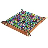 Pu Leder Taschenleerer, Tablett Organizer Ablage Aufbewahrungsbox Mosaik Für Schmuck Schlüssel Geldbörsen Uhren Münzen Handys 16x16