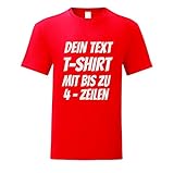 T-Shirt selbst gestalten/Bedrucken. T-Shirt einfach selber Machen. T-Shirt Druck. T-Shirt mit Wunschtext. T-Shirt selbst Bedrucken individuel (Rot, M)
