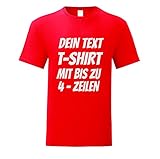 T-Shirt selbst gestalten/Bedrucken. T-Shirt einfach selber Machen. T-Shirt Druck. T-Shirt mit Wunschtext. T-Shirt selbst Bedrucken individuel (Rot, M)