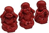 WQQLQX Statue Skulptur Figur Harz Artwork Zen Buddha Monk statuen Set von 3 buddhas weise Fernseher Kabinett-Desktop-Couchtisch-Handwerk Skulp