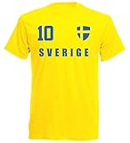 Schweden WM 2018 T-Shirt Fußball Trikot - Gelb ALL-10 - S M L XL XXL (L)