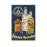 Vintage-Poster mit Wodka-Motiv, Leinwandbild, Kunstwerk, Poster und Bilddruck, Heimdekoration, Schlafzimmer, Wanddekoration, Poster, 50 x 75 cm, ungerahmter S