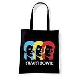 Art T-Shirt, Tasche Shoulder David Bowie, Schwarz, david-bowie-bag-blk Einheitsgröß