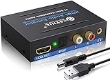 HDMI Audio Extractor HDMI zu HDMI Konverter Toslink RCA 3.5MM - Extractor und Konverter HDMI zu SPDIF Analog L / R 3.5MM Audio Splitter Adapter mit Ein / Aus Schalter für DVD SKY TV PS3