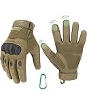 Taktische Handschuhe, Motorradhandschuhe mit Kletterschnalle, 3-Finger-Touchscreen, Amtungsaktive Einsatzhandschuhe mit Vollfinger für Fahrradfahren, Wander, Jagd(Braun,XL)