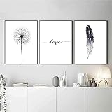 Leinwand Bilder Nordischen Stil Liebe Löwenzahn Botanische Feder Poster Leinwand Malerei Wandkunst Moderne Wohnzimmer Wohnkultur Kein R