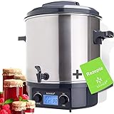 KESSER Einkochautomat 27 Liter Glühweinkocher Glühweinkessel Edelstahl mit Timer | 2000 Watt | Temperatur von 30-100°C | Zeituhr bis 120 Minuten und Dauerbetrieb | Abschaltautomatik Eink