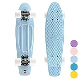 Xootz Cruiser Skateboard, für Kinder geeignet, im Retro-Design, aus Plastik, gebrauchsfertig Blau blau 22-I