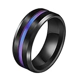 Spinner Ringe für Herren Damen Unisex Ringe Edelstahl Titanstahl Mattierter Ring Druck Zu Reduzieren Edelstahl Paarring Vintage Breit Schwarz Ringe Verlobung Freundschaftsring Ring