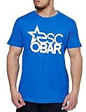 Escobar Basic Round Neck T-Shirt Big Logo ESC21-1006 Cobalt Blau Weiß XL