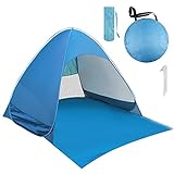 AILGOE Pop up Strandmuschel/Strandzelt Beach Zelt Tragbar Wurfzelt,UV Schutz 50+ für 1-3 Person mit Haus Verschiedene Arten Aktivitäten am S