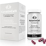 KeratinCell | Haar-Vitamine - Hochdosiert mit Biotin, MSM, AnaGain Nu, Eisen, Brennnesselblatt Extrakt, L-Cystein, DL-Methionin - 60 vegetarische Kapseln - Haarkapseln für Männer und F