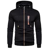 Eternali Trendy Colorblock Sweatjacke Herren Kapuzenjacke mit Reißverschluss Tasche Einfarbig Oversized Hoodies Sweatshirt Mantel Casual Mode Sport Kapuzenpullover Jacke FrühlingHerbst Outdoorjack