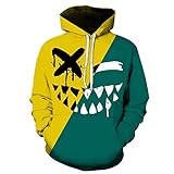 QTJY Devil Smiley Print Hoodie, Herren Herbst und Winter Mode böses Gesicht Sweatshirt Sport Langarmjacke B 4XL