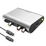 Avantree DAC02 DAC DA Wandler Digital Analog Wandler Audio Konverter, SPDIF Toslink Adapter mit Optisch Kabel, Volume Control,TV Optisch Koaxial Input, Kopfhörer Lautsprecher 3.5mm AUX RCA L/R Outp
