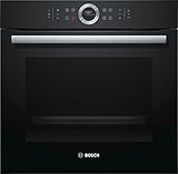 Bosch HBG635BB1 Serie 8 Einbau-Backofen, 60 x 60 cm, Made in Germany, EcoClean Direct Reinigungshilfe, AutoPilot 10 10 Automatikprogramme, 4D Heißluft Backen auf 4 Ebenen, TFT-Touchdisplay